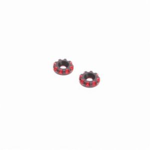 Aluminium Wing Washers 11.5mm - Black/Red (pr)