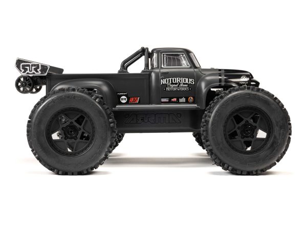 1/8 NOTORIOUS 6S V6 4X4 BLX Stunt Truck RTR Black - Image 3